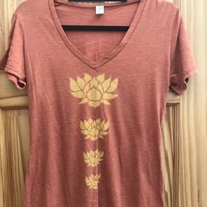 Orange tee with lotus